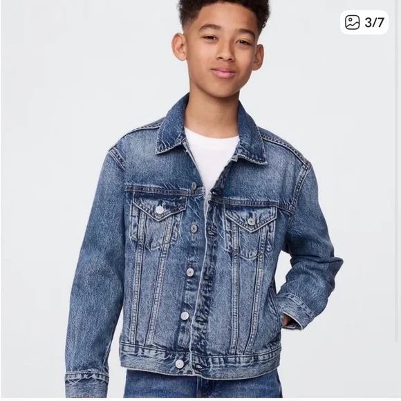 Gap Kids Organic Cotton Icon Denim Jacket Size XL (12-13) - Picture 6 of 7